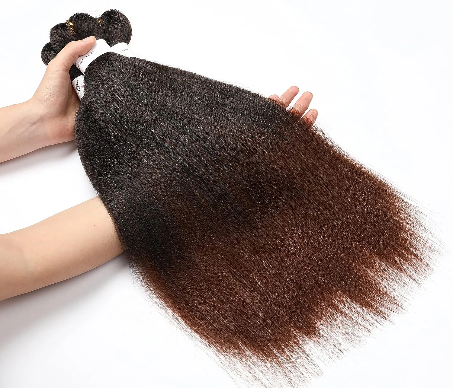 Cabelo trançado pré-esticado, profissional sem trama trança sintética, tranças de crochê torção, Yaki textura reta, 26 ", 1 pacote, 3 pacotes, 6 pacotes