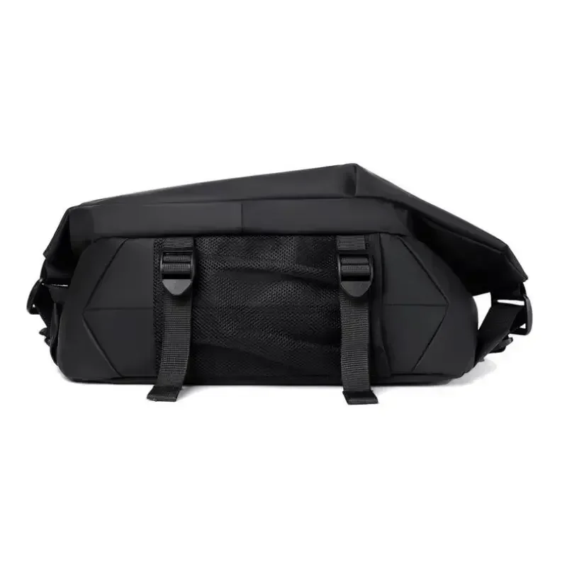 Men's Functional Crossbody Bag Waterproof Messenger Bag with Magnetic Buckle Large Capacity Chest Bag for Daily Commute