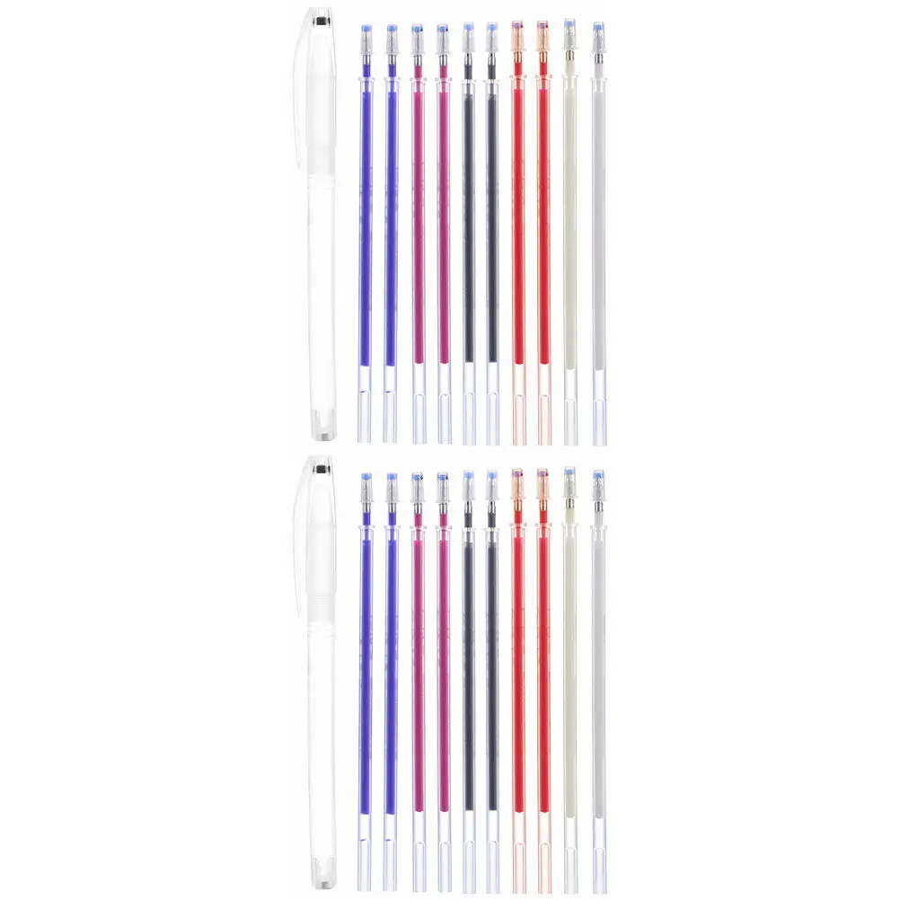 2Sets High Temperature Disappearing Marker Pens Fabric Marker Pen Sewing Accessories Heat Fabric Marking Pens for Clothes Shoes