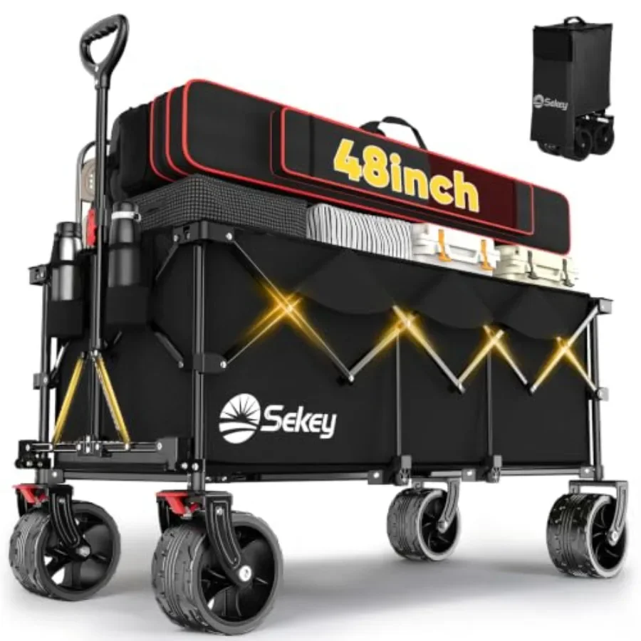 300L Extended Collapsible Wagon, 660 lb Capacity, 48 in Long