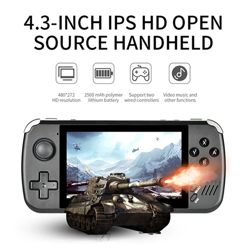 X39pro Retro Video Game Console 64GB 4.5 Inch Screen Support 2-Player Games Handheld Gamepad Children Gifts Easy Install B