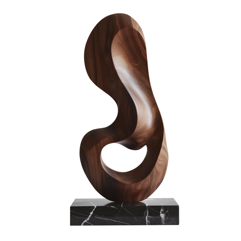 

Abstract solid wood sculpture ornament ornament designer soft wood carving artwork