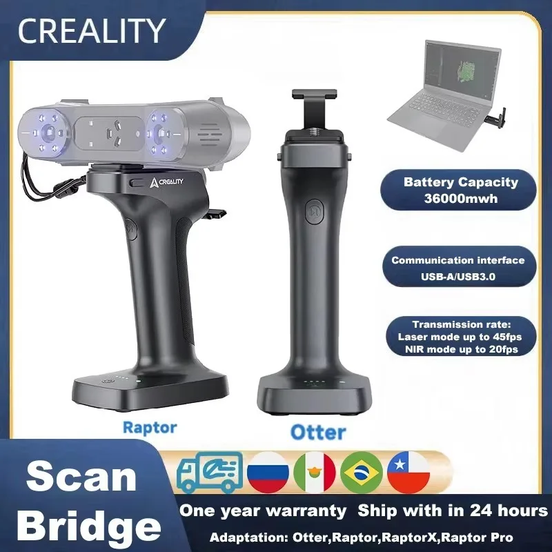 Creality Scan Bridge Handgehaltenes 3D-Scangerät Kabelloses WiFi6 Tragbares Gerät für Otter Raptor Raptor Pro RaptorX Sermoon S1