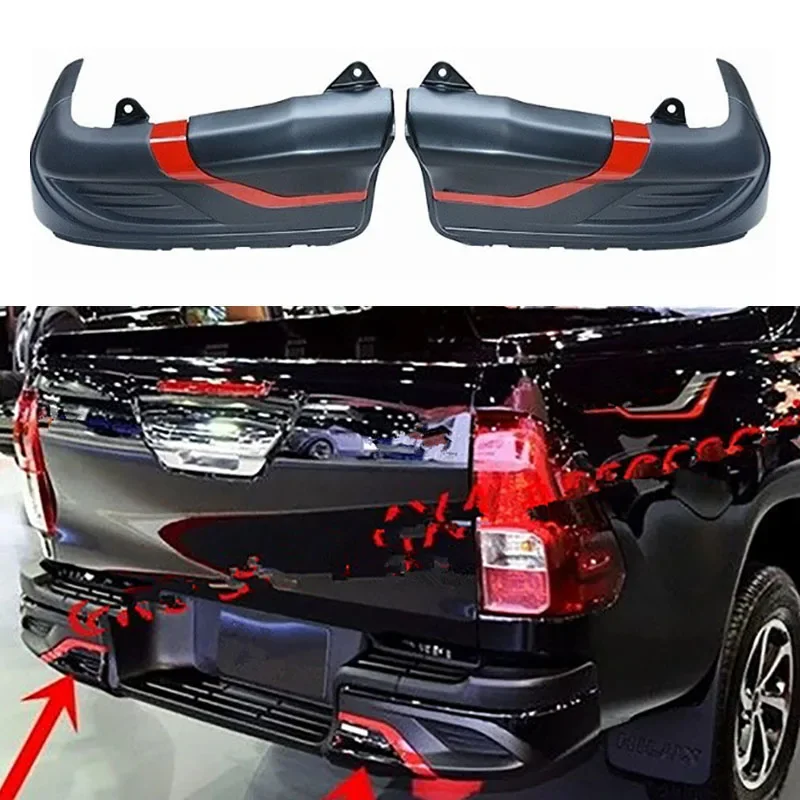 ABS Matte Black Car Pickup Rear Bumper Cover Fit For Hilux Revo 2015-2017 Decorative Protective 4X4 Off-road Accessories