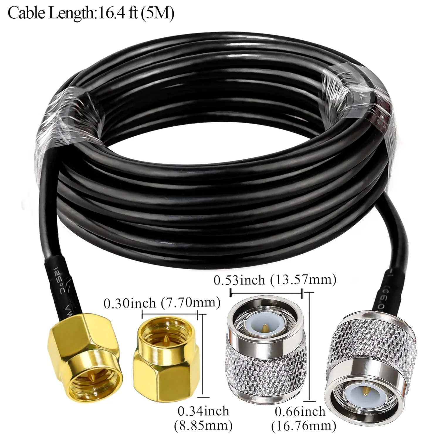 SMA to TNC Cable RG58 SMA Male Plug to TNC Male Low Loss Extension Cable TNC to SMA RF Coax Adapter Cable 50 ohm for Wireless LA