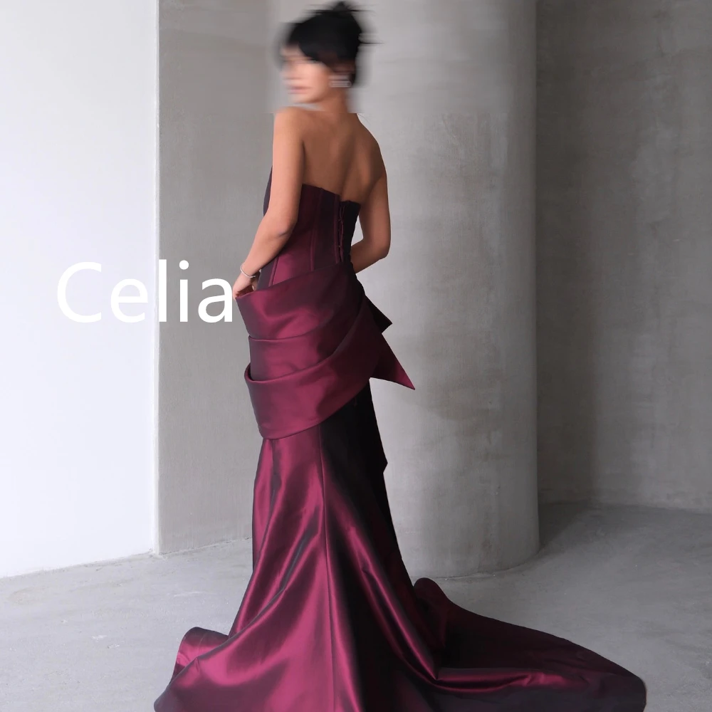 ชุดราตรีผ้าซาตินทรงเมอร์เมดแบบสั่งตัด ดีไซน์หรูหรา สายเดี่ยว ไม่มีแขน ชุดงานเลี้ยง ชุดออกงานพิเศษ