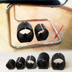 4pc piedini per sedia in plastica nera/bianca Pad piedini per scrivania per ufficio a casa morsetto per tubi antiscivolo tipo U protezione per pavimento tappo per tubo inclinabile Anti-anteriore