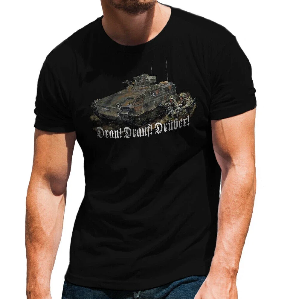 Dran! Drauf! Drüber! Bundeswehr Panzer Grenadier T-Shirt 100% Cotton O-Neck Summer Short Sleeve Casual Mens T-shirt Size S-3XL