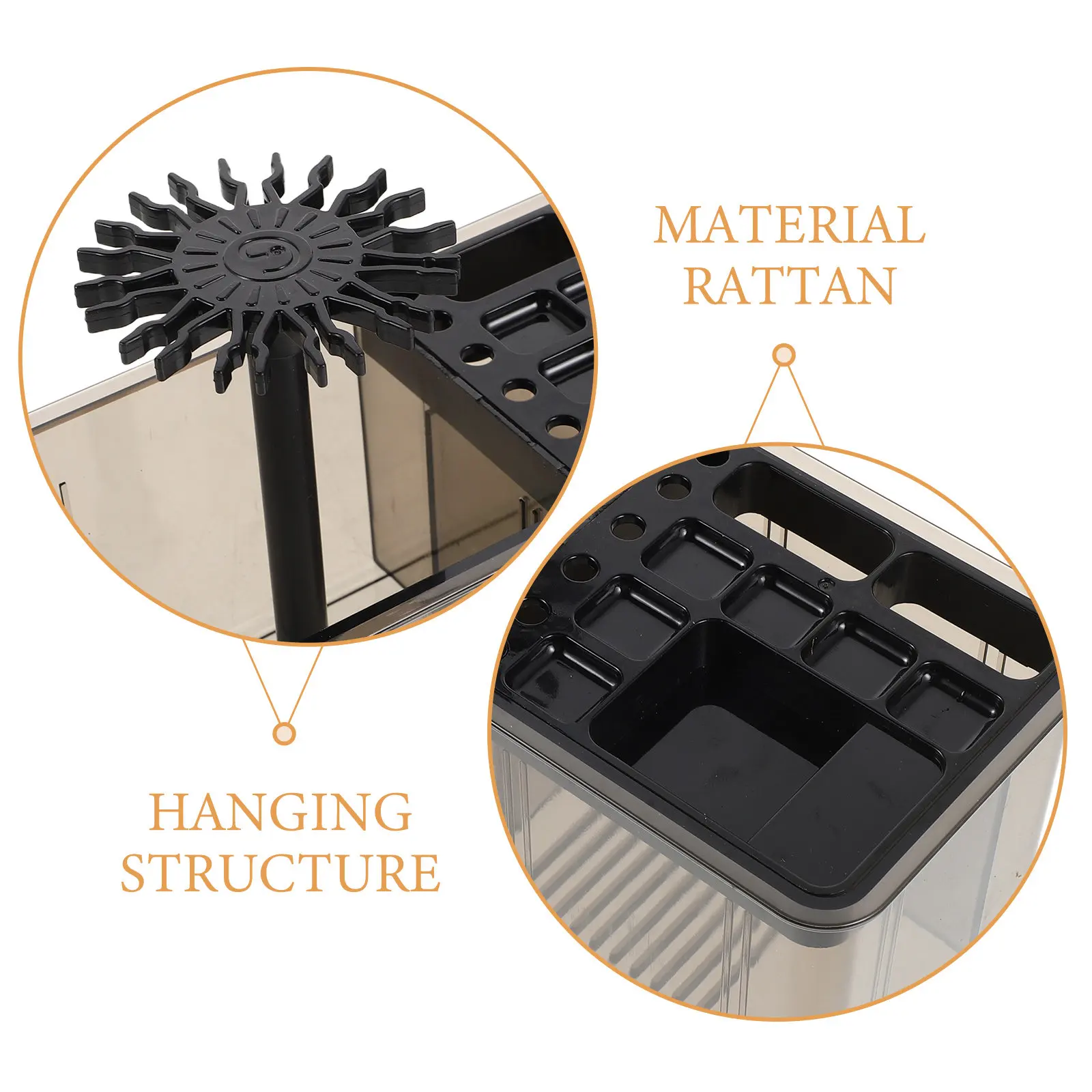 Multi Purpose Plastic Hanging Brush Pen Holder Desktop Decor Calligraphy Ink Brush Stand Paintbrush Basin Cleaner Organizer