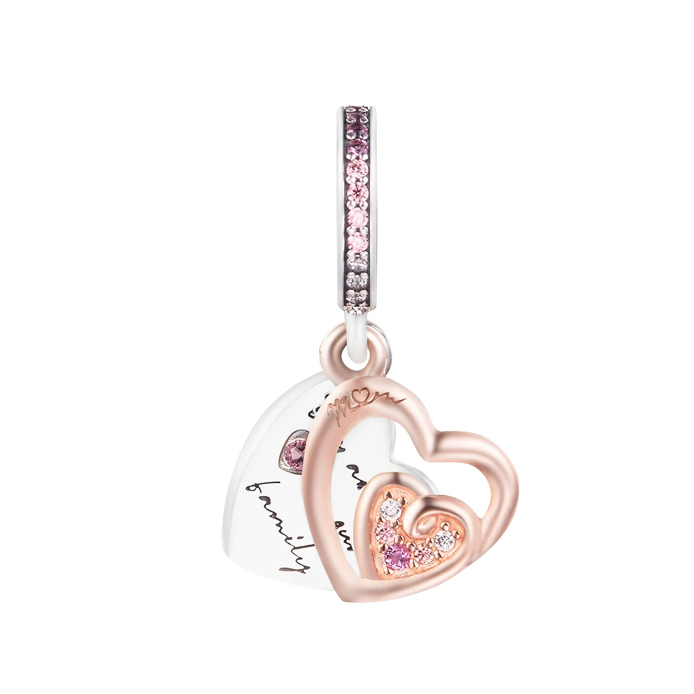 

Entwined Infinite Hearts 925 Original Jewelry Components Sterling Silver Couple Pendant Charm Bracelets Beads for Jewelry Making