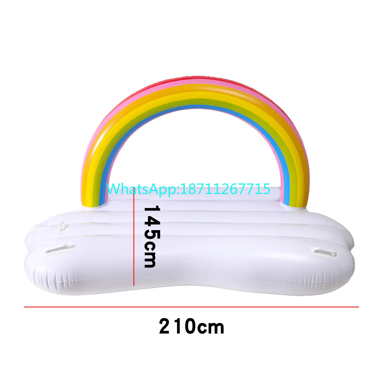 Rainbow cloud floating with spots of water inflated floating platform, floating bed