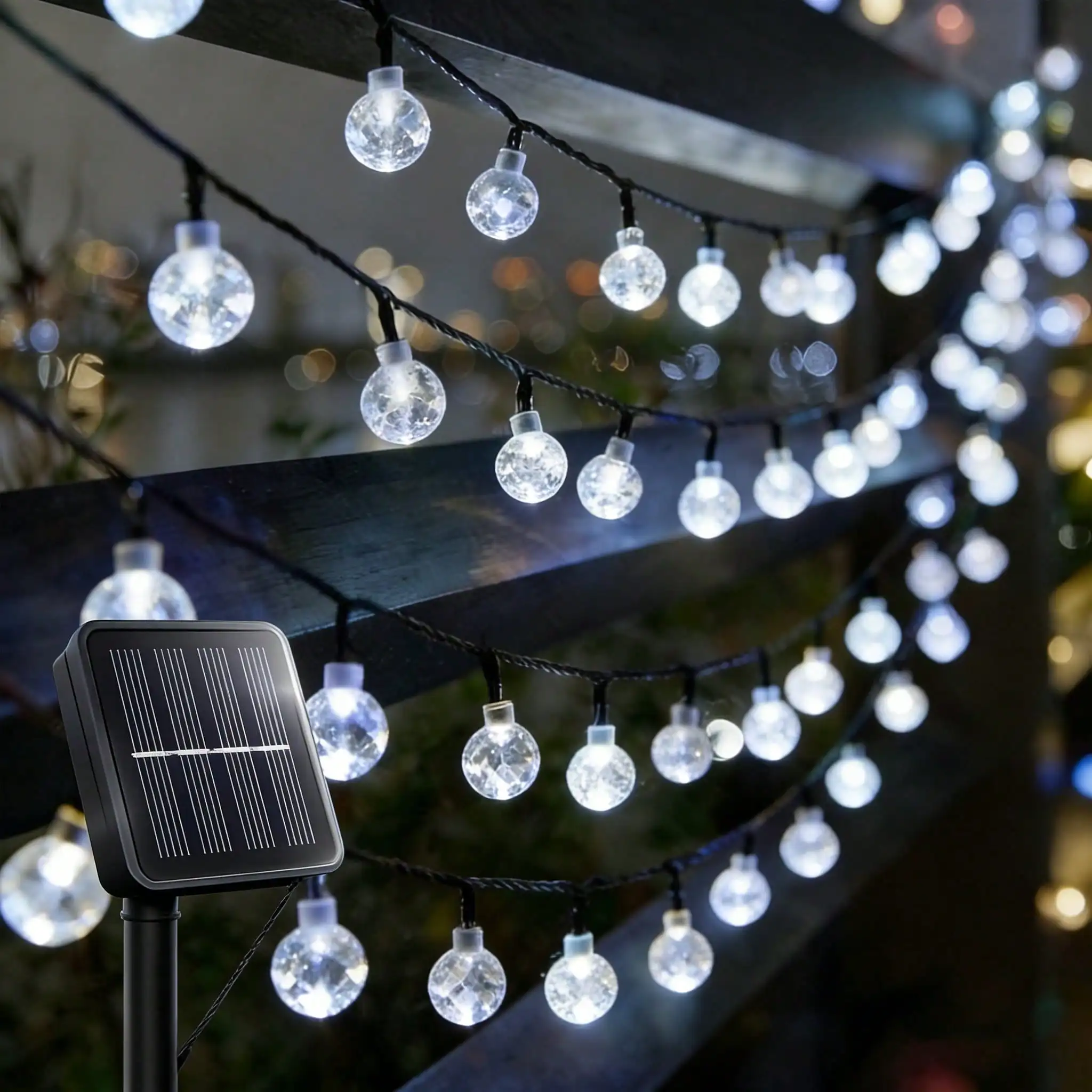 Solar String Lights Outdoor, 56ft 100 LED Globe String Light With 8 Mode, Waterproof Crystall Ball Lights Solar Patio Lights For Garden, Lawn, Patio, Gazebo, Yard, Outdoor Decor