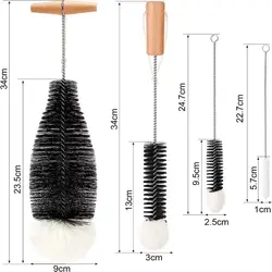 Soda Stream Bottle Brush With Beechwood Handle Glassware Jars Cleaner Kitchen Cleaning Tool Drink Wineglass Cup Cleaning Brush