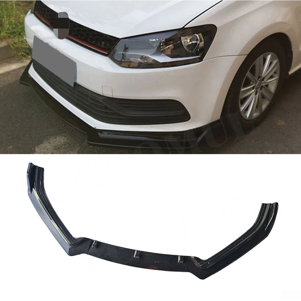 

VACOMUL 3PCS Front Bumper Lip Spoiler For Volkswagen VW Polo Standard 2014 -2018 Not For GTI Head Chin Shovel Protector Car Trim