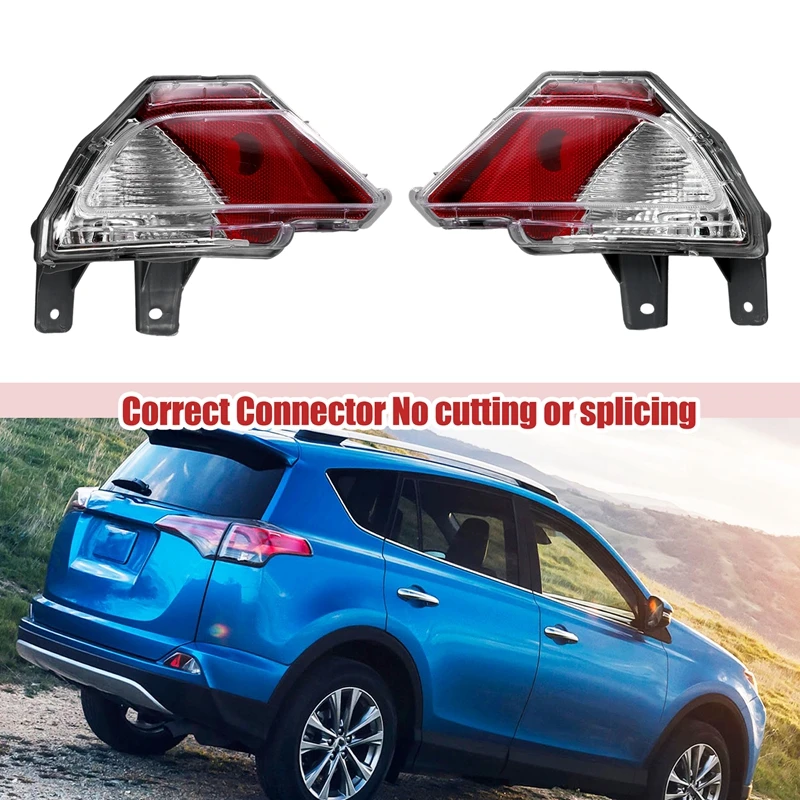 For Toyota RAV4 RAV 4 2016-2018 USA Version Car Rear Bumper Brake Light Tail Stop Warming Signal Reflector Lamp No Bulb