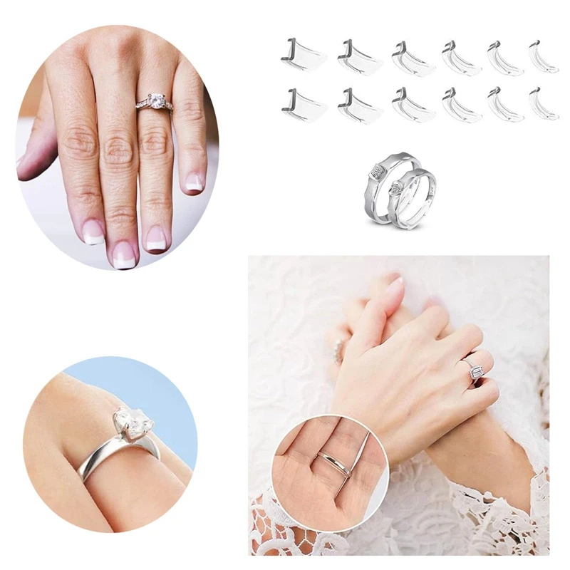 12 Stück unsichtbarer Ring größen versteller für lose Ringe Ring versteller passen für alle Ringe Ring clips, um Ringe kleiner Ring einfach zu bedienen