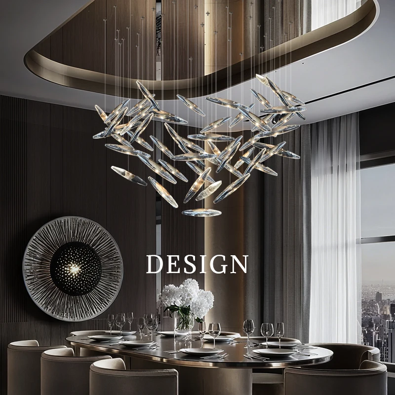 

Modern Ceiling Pendant Lamp Crystal Minimalist Lighting Chandelier Dining Kitchen Island Hanging Light Living Room Chandelier