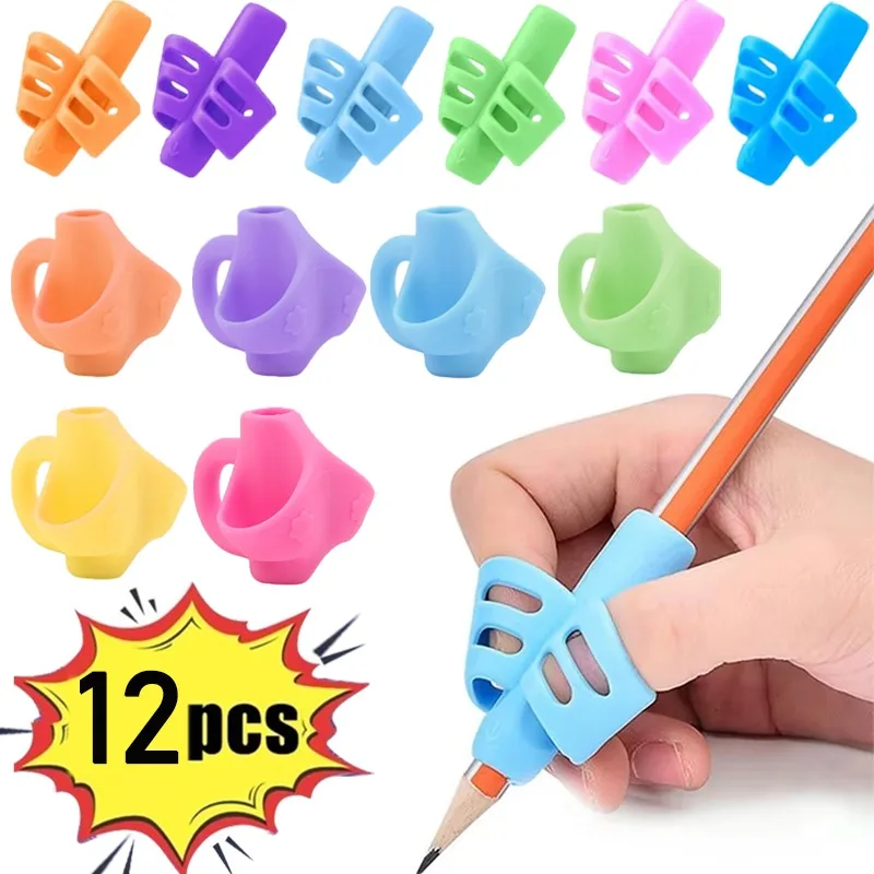 3/6/12PCS Pencil Grips Kids Handwriting Posture Correction Training Grippers Writing For School Students Correct Writing Posture