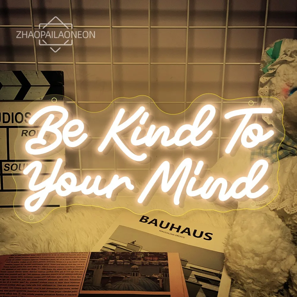 Be Kind Your Mind Neon Led Sign Room Decor Coffee Bar Inspirational Neon Lights Wall Art Decoration Bedroom Club LED Lamps Gifts