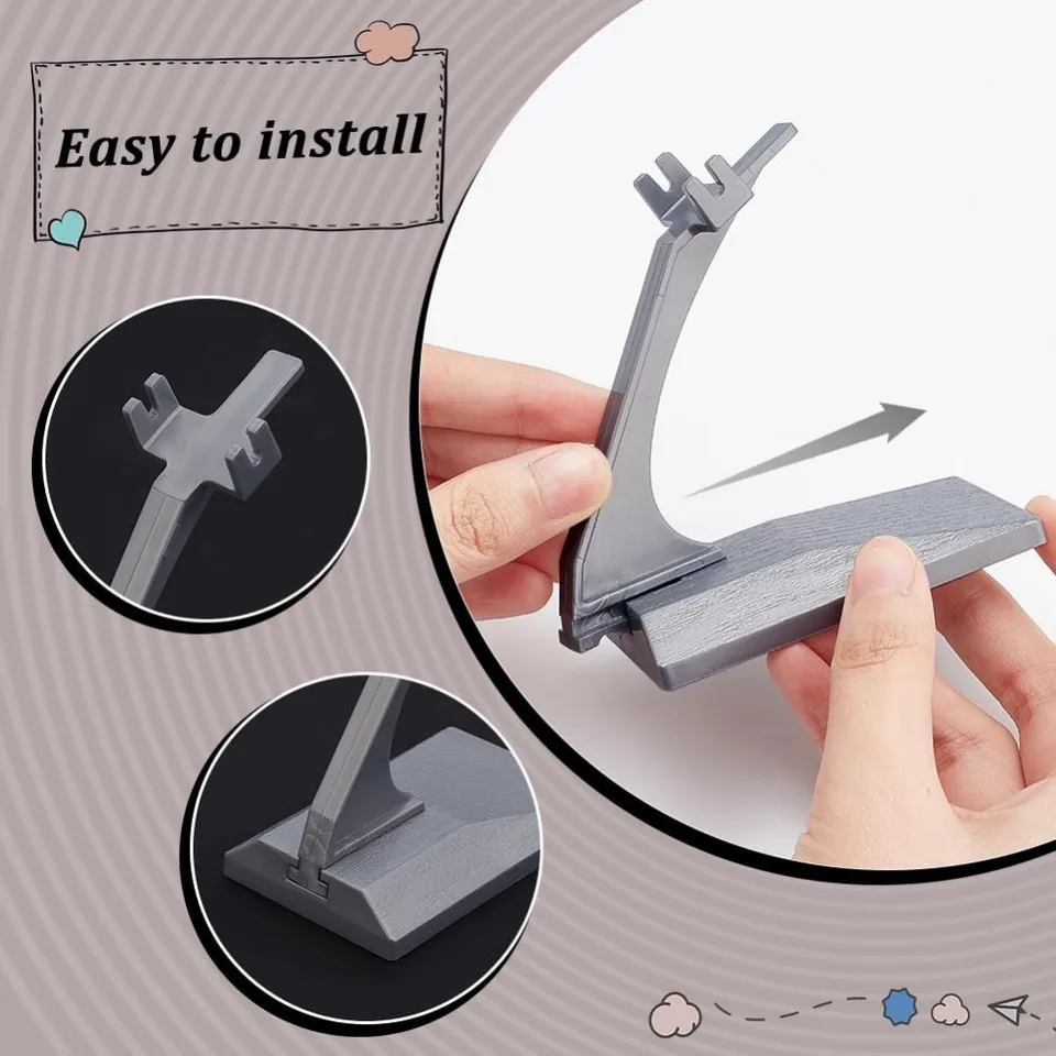 Lot De 2 Supports Expositifs Universels Pour Maquettes D’Avion, Plastique, Assemblage Sans Outil, Pour Modèles Volants, Jouets