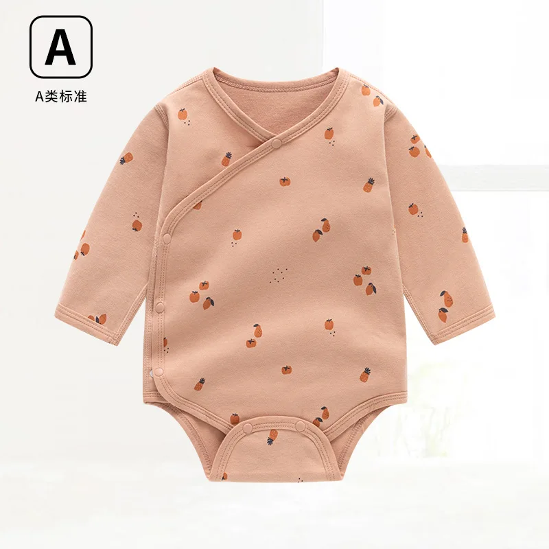 Newborn fart clothes, boys and girls, autumn pure cotton boneless baby  Romper children's clothing, long-sleeved  climbing