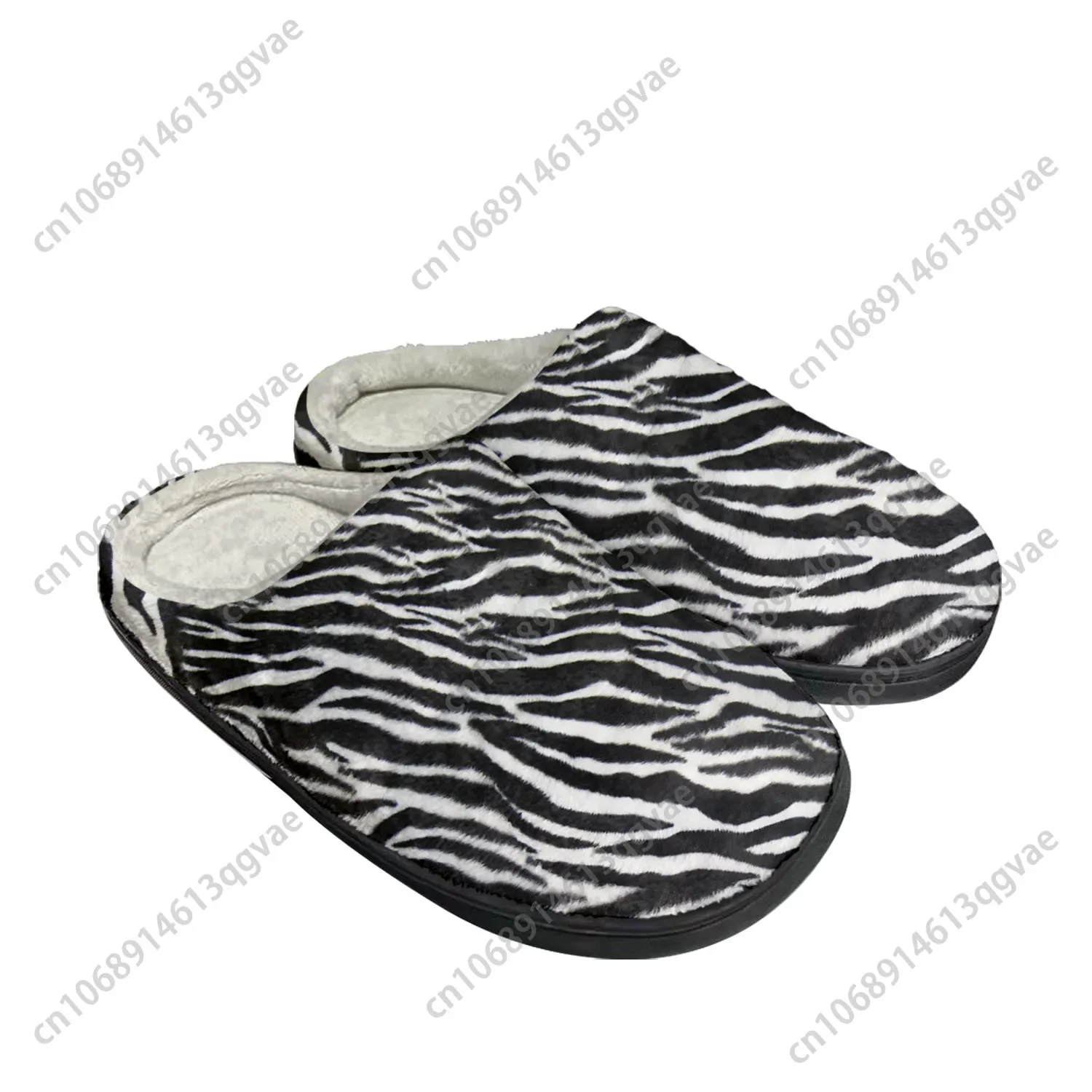 

Zebra Print 3D Fashion Home Cotton Custom Slippers Mens Womens Sandals Tide Printed Causal Plush Bedroom Shoes Thermal Slipper