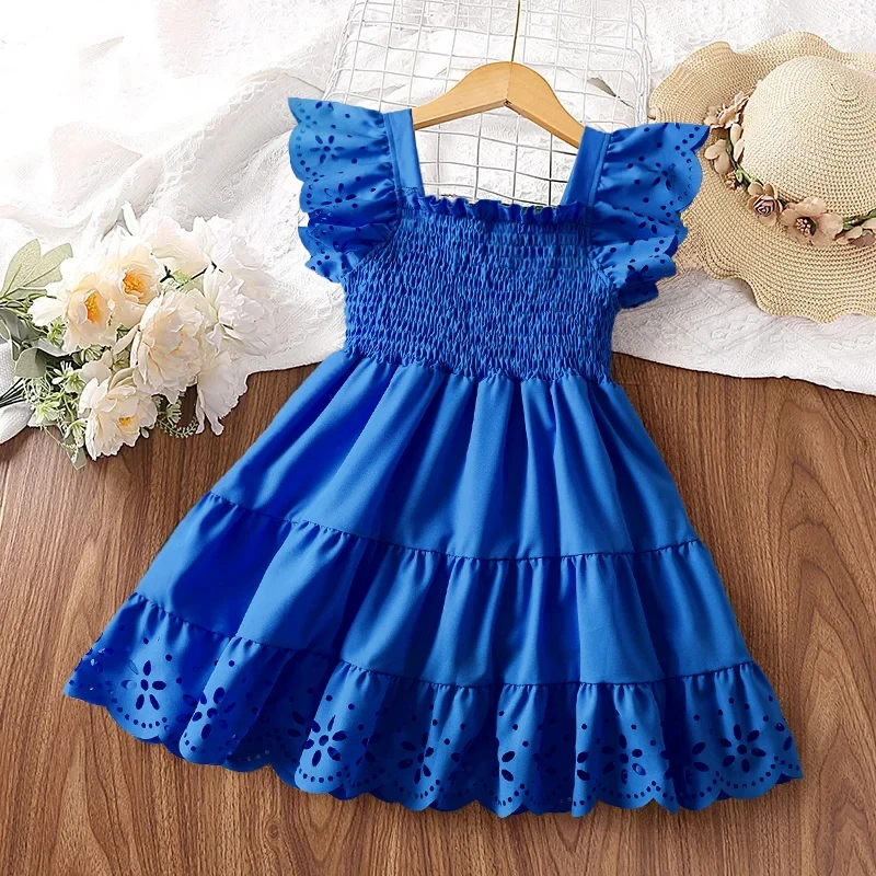 New Summer Flower Girl Dress Baby Kids Cotton Lace Bohemia Long Dresses for Brithday Wedding Wear Children Elegant Clothing 2-6Y