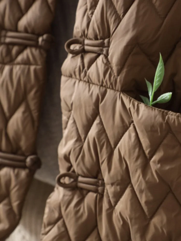 

Chinese Sle Vintage Button up Cotton down Vest Women's Lightweight Winter Faion Slimming Warmth Inner Wear Top