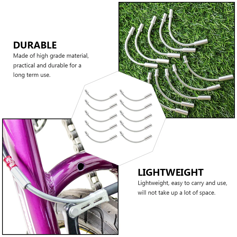 

20Pcs Aluminum Bend Tube Smooth Elastic Flexible for Mountain Road Bicycles Parts Silver Brake Guide Bike Supplies
