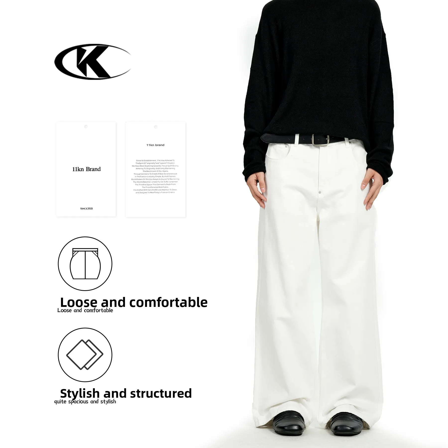 

Американские джинсы прямого кроя: классические, модные, повседневные, широкие, длинные брюки из хлопка для молодежи, с застежкой-молнией