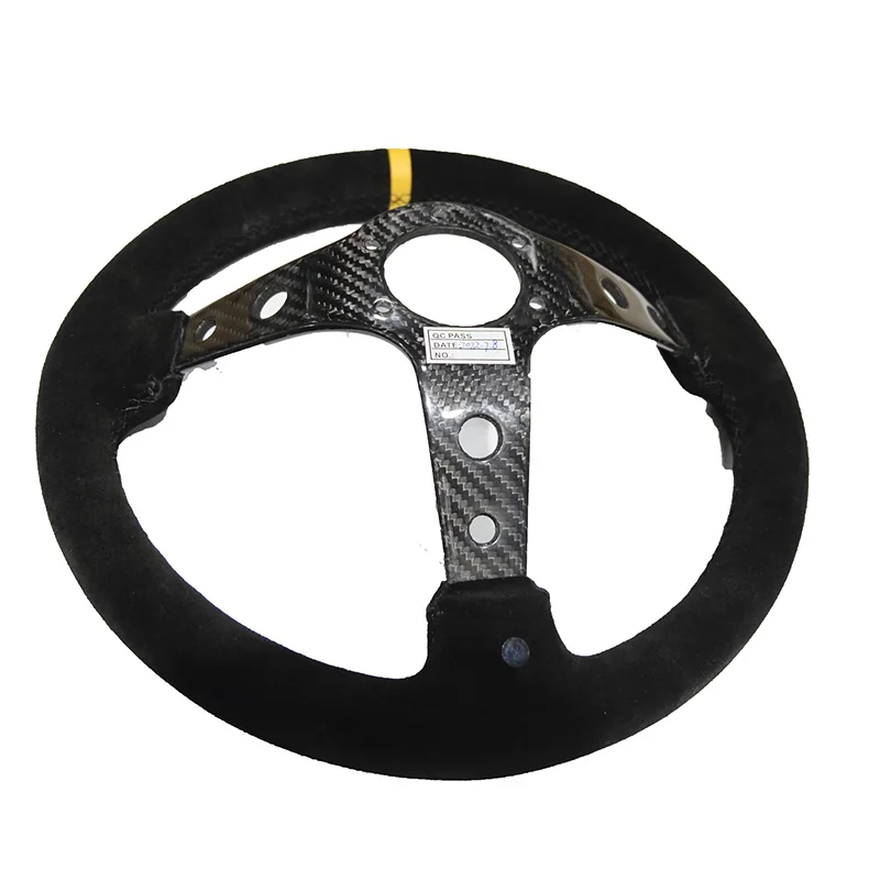 13 Inch 340MM Car Steering Wheel Suede+Carbon Fiber Support Drift Racing Game Steering Wheel Universal For Racing