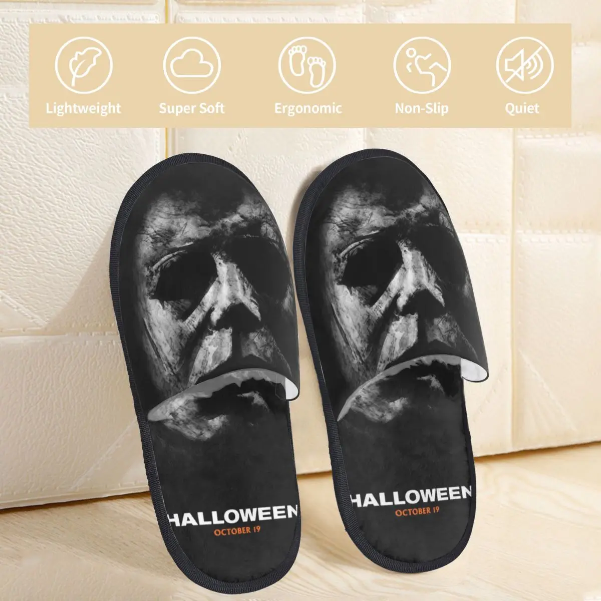 Casual Horror Film Halloween Michael Myers Knife Men Women Furry slippers Leisure pantoufle homme Home slippers