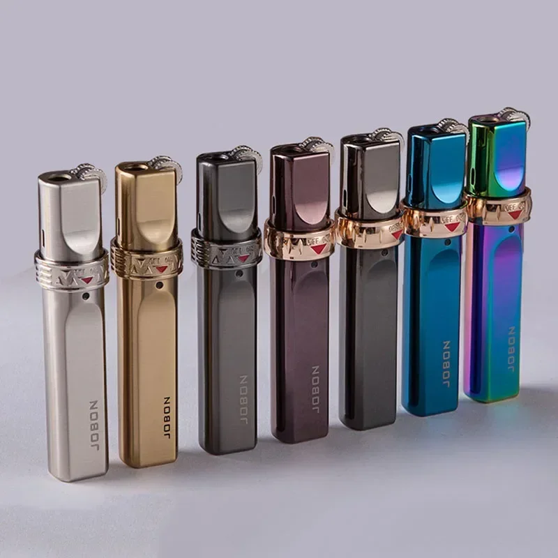 

JOBON Metal Butane Gas Turbo Lighter Outdoor Windproof High Pressure Jet Vintage Grinding Wheel Ignition Cigar Lighter Tool
