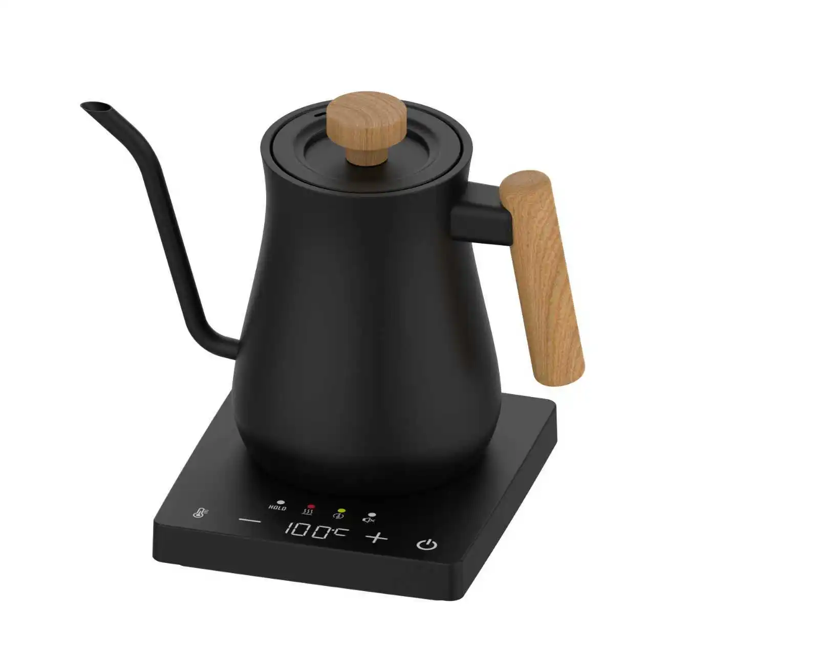 

Чайник для наливания кофе из нержавеющей стали на 900 мл. Интеллектуальный контроль температуры. Доступен индивидуальный логотип.