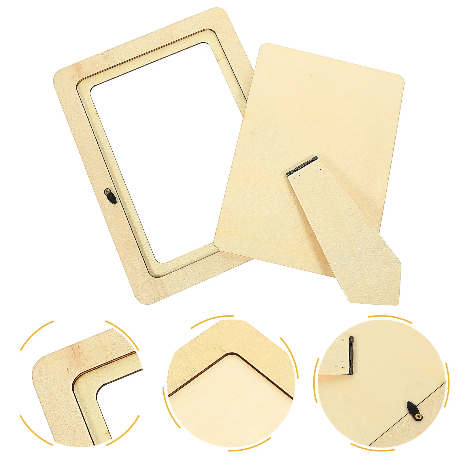 

6Pcs Wooden Photo Frame DIY Kit Kids Clay Frame Mold Handmade Picture Holder Creative Educational Craft for Home Decor