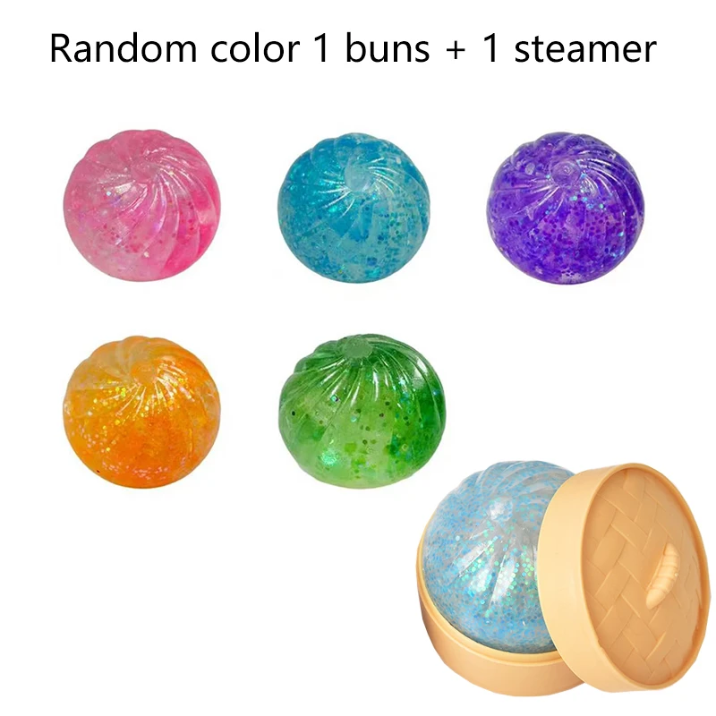 Mini-Teigtaschen mit Dampfgarer-Quetschspielzeug-Set, weiche Stressabbau-Kristall-Squishy-Fidget-Sensorik-Spielzeuge, Partygeschenke