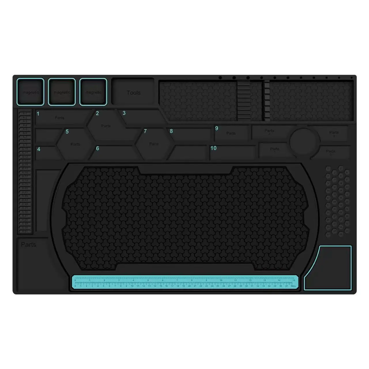 2026 Multifunctional Silicone Repair Mat with Screw Fixing & Tool Storage Groove Welding Pad for Phone Laptop PC Motherboard Rep