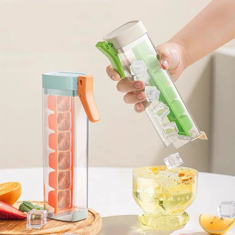 Molde para cubitos de hielo, caja de almacenamiento de hielo tipo prensa de una mano, bandeja para cubitos de hielo DIY, molde para hacer cubitos de hielo, caja para hacer hielo para el hogar, herramienta de bar