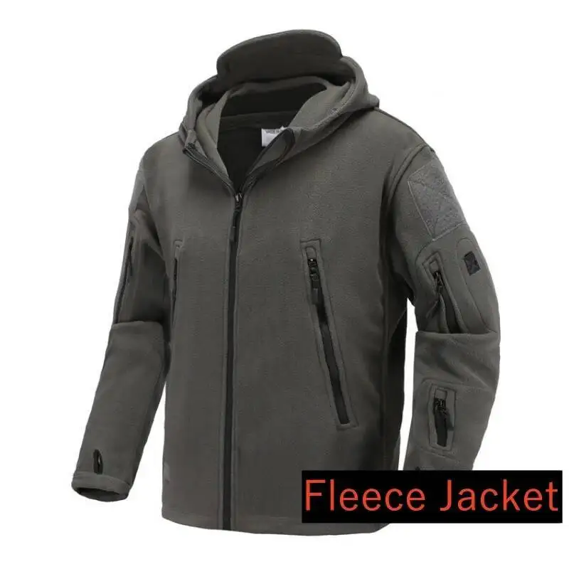 

Камуфляжная тактическая флисовая военная ветровка США, зимняя толстая мягкая куртка с капюшоном, термоподкладка, уличная теплая куртка для пешего туризма