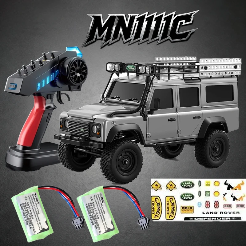 MN Model MN111 RC Car 1/18 4WD Off Road Climbing Crawler Land Rover Defender RTR With LED Light Metal Shocks