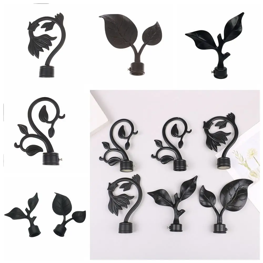 Curtain Accessories Ends Heads Curtain Pole Finials ABS Material Imitation Iron Roman Rod Unique Shape Strong Room