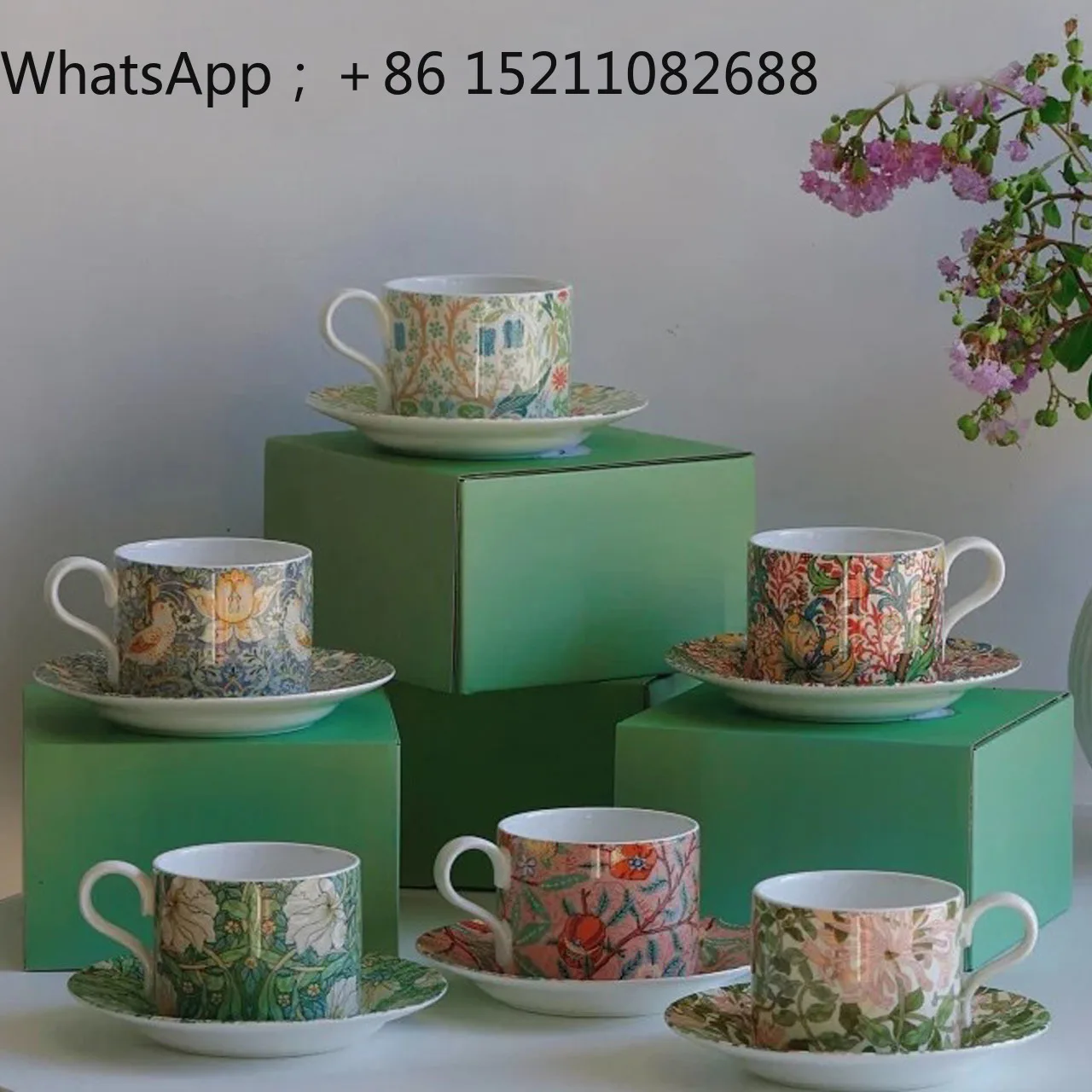 LLY high-end bone china coffee cup underglaze color couple pair cup girlfriend holiday gift