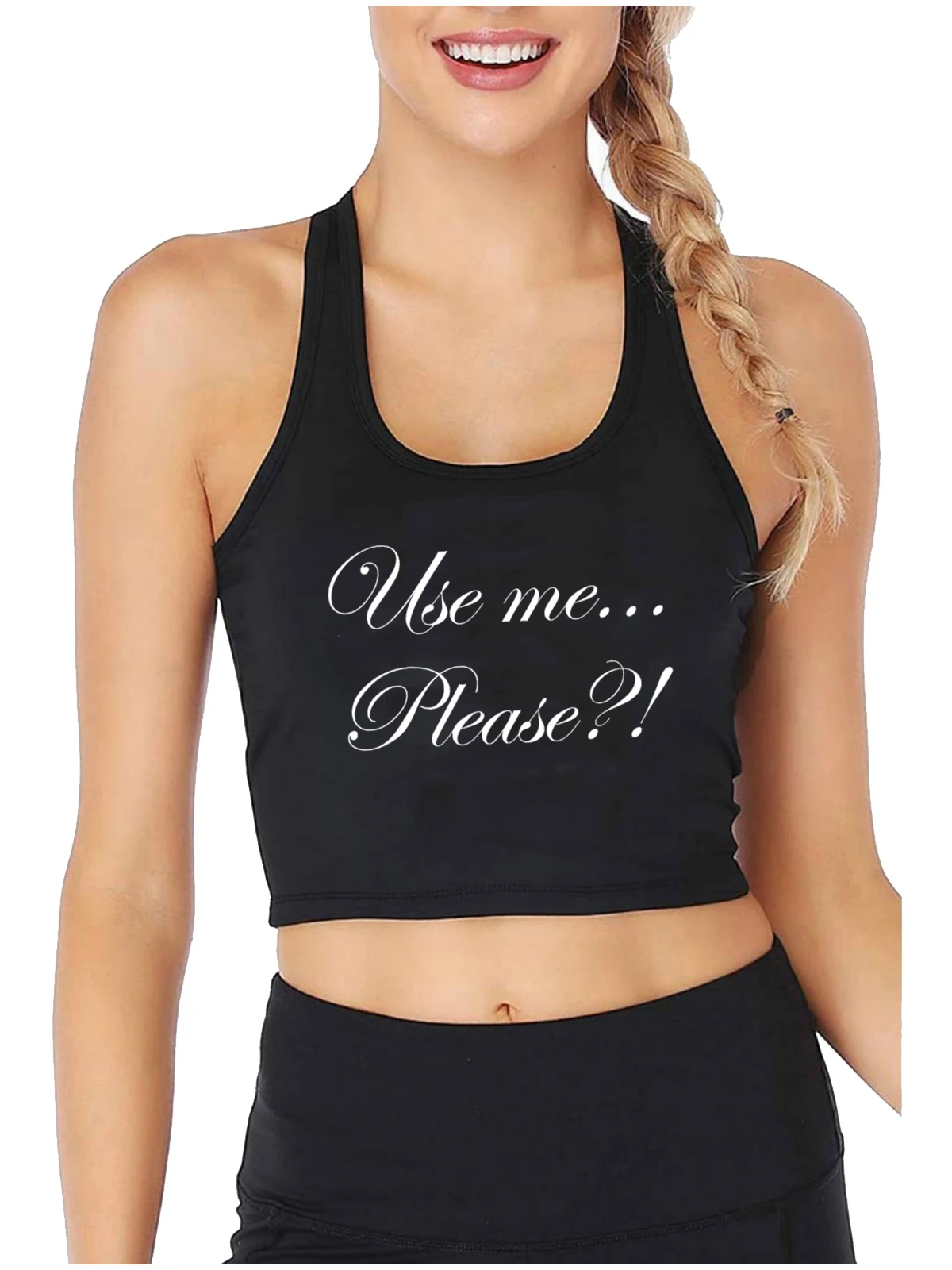 Please Use Me Design Sexy Slim Fit Crop Top Sugar Baby Ddlg Ageplay Submissive Tank Tops Hotwife Naughty Flirtation Camisole
