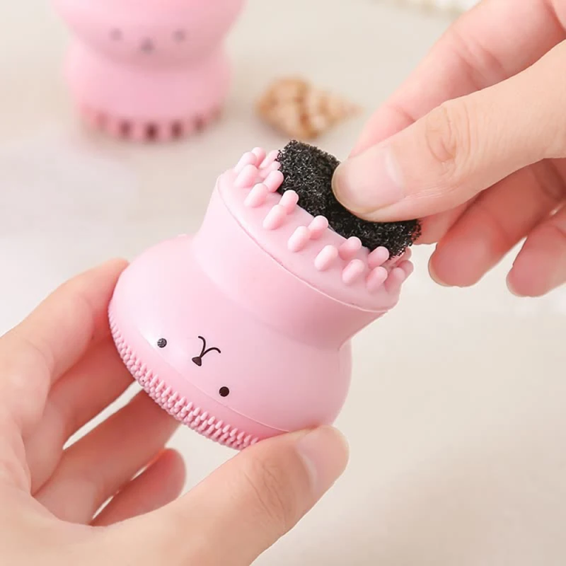 Brosse en silicone pour le nettoyage du visage en forme de pieuvre, accessoire de beauté pour nettoyer les pores en profondeur