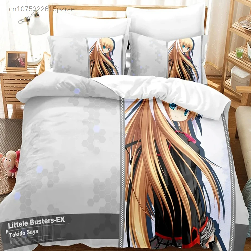 Home Textiles Usa - ชุดเครื่องนอนลายอนิเมะ Little Busters พิมพ์ลาย 3D เหมาะสำหรับห้องนอน
