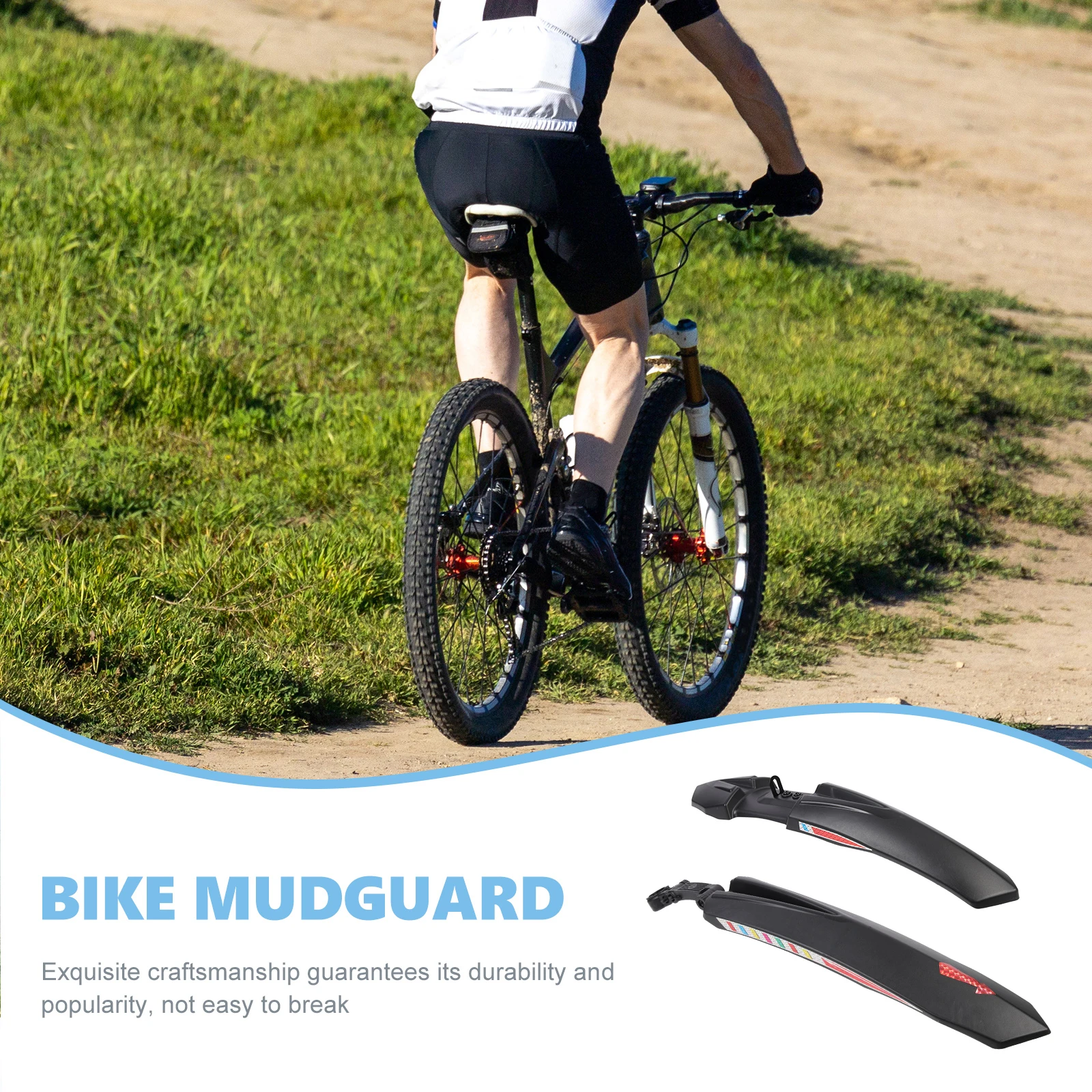 

2PCS Bike Mudguard for Mountain Bikes Cycling Supplies Black Replacement Durable Plastic Anti Rust Practical Gifts