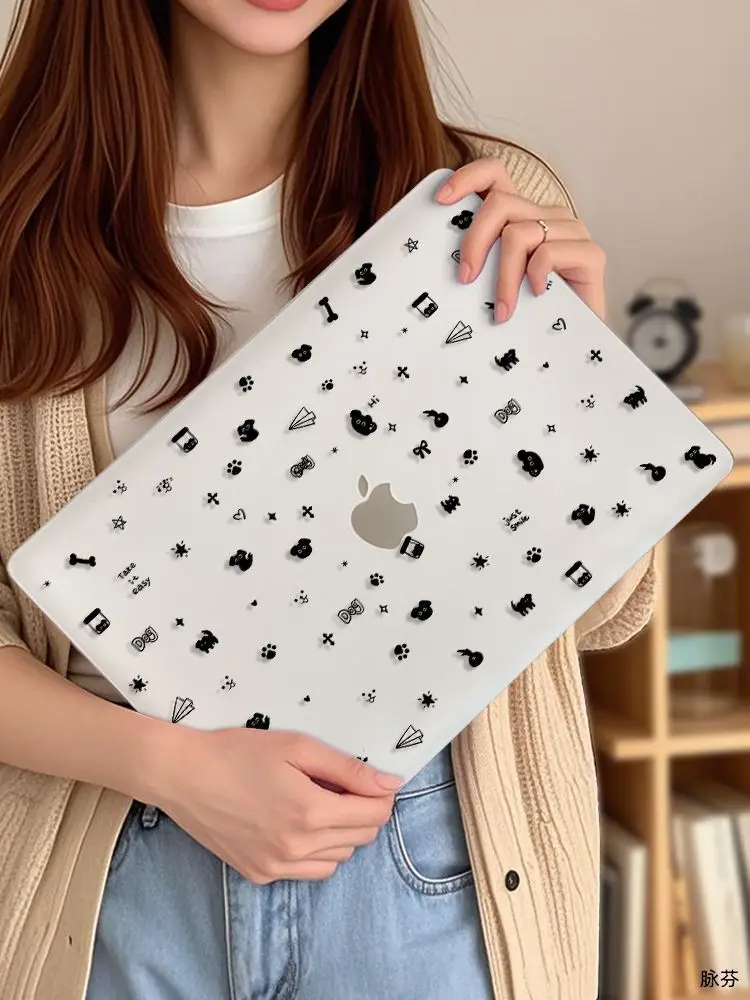 Black Kitten Pattern Case for Macbook Air 13.6 M5 M1 Pro 14 M4 Air 15.3 13 M3 15 M2 Mac Cover A3113A2681 A2442 A2941 Anti-Scratc