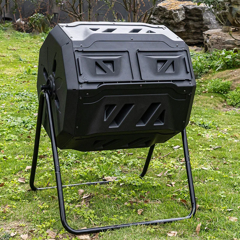 2025160L Garden Outdoor Compost Bucket Plastic Organic Fertilizer Tipping Box Gardening Garbage Drop Leaf Fermentation Box