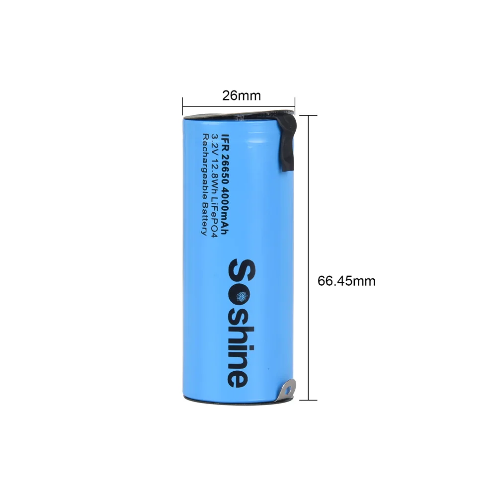 Soshine 4000mAh 26650 Battery+DIY Nickel Sheet 3.2V 4000mAh LiFePO4 Rechargeable Battery for Laser Flashlight RC Toys Helicopter