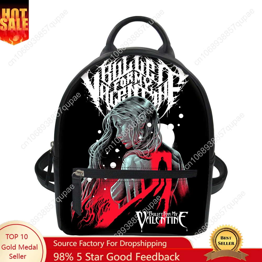 Bullet for My Valentine band Custom Backpack Purse Women Carter Schoolbags Double Shoulder Bag Mini Daypack Leather Travel Bag